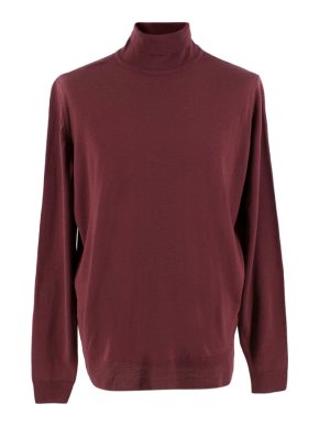 John Smedley Cherwell Burgundy Merino Wool Jumper
