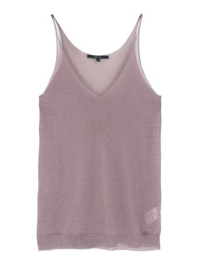 Gucci Mauve Metallic Knit Cami Top