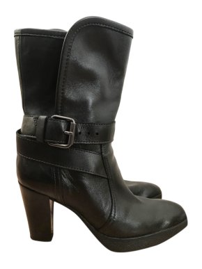Tod's Black Leather Buckle Detail Ankle Boots