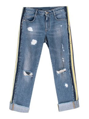 Ermanno Scervino Distressed Side Stripe Jeans