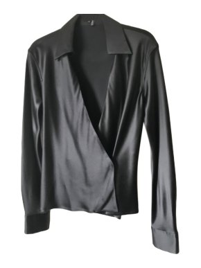 Gucci Black Silk Wrap Style Blouse