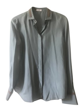 Brunello Cucinelli Green Silk Blouse