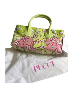Emilio Pucci green bluebell print tote bag
