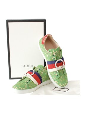 Gucci Green Ace Lace Sneakers