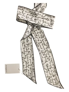 Givenchy White & Black Logo Silk Scarf