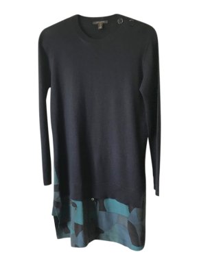 Louis Vuitton Navy Knit Shirt Dress