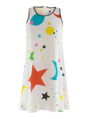 Lisa Perry Sleeveless Outline Galaxy Shift Dress