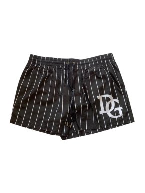 Dolce & Gabbana black and white swim shorts