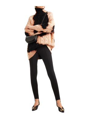 Balenciaga Bleached cable-knit cotton turtleneck sweater