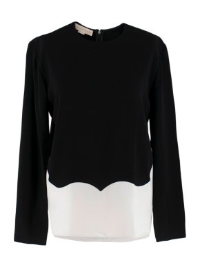 Stella McCartney Black & White Scalloped Top