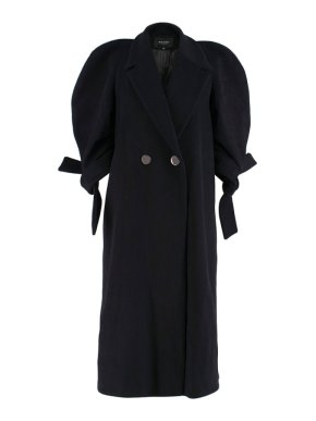 Paper London Black Wool Blend Long Coat