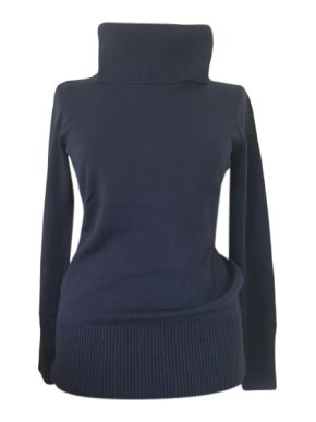 Max Mara Navy Knit Rollneck Jumper