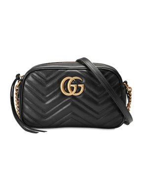 Gucci Black Leather Marmont Camera Bag