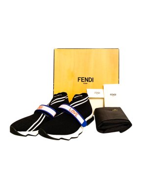 Fendi Black Rockoko Love Sneakers