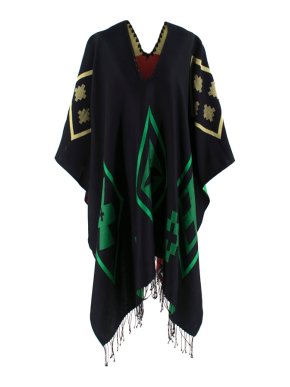 Marcelo Burlon 'Rosario' Reversible Logo Flag Poncho