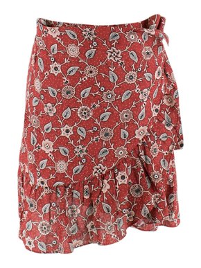 Isabel Marant Etoile Red Paisley Print Mini Wrap Skirt