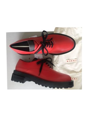 Marni Red Leather Oversize Brogues