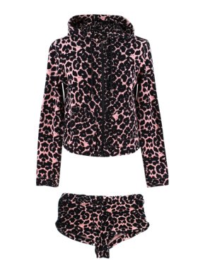 Agent Provocateur Pink Animal Print Toweling Pyjama Set