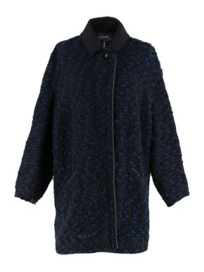 Isabel Marant Black & Blue Tweed Boucle Coat