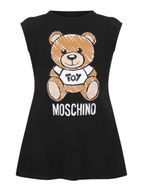 Moschino Kid's Black Teddy Toy Print Dress