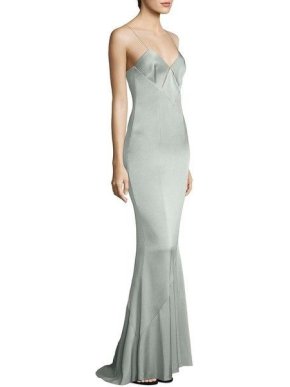 Galvan Diamond Cut-Out Crepe Gown