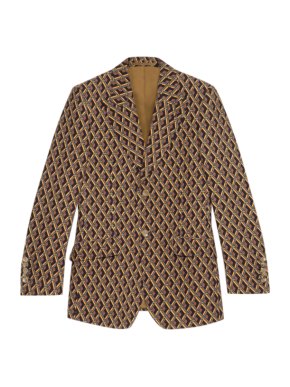 Gucci Wicker Print Silk Cady Jacket
