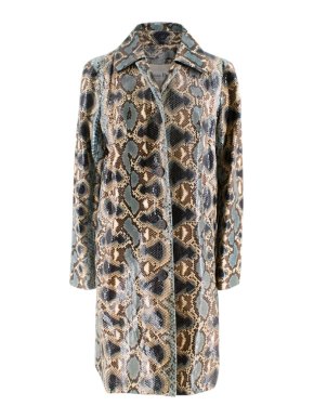 Christian Dior Natural Blue Snakeskin Coat