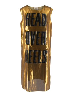 Lanvin Gold Head Over Heels Sleeveless Shift Dress