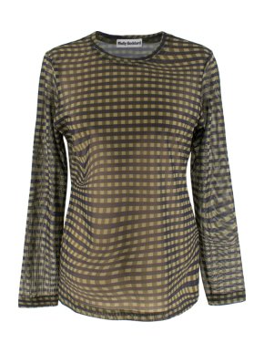 Molly Goddard Green & Navy Checked Top