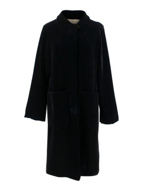 Katharine Hamnett Black Velvet Long Coat
