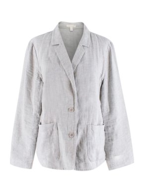 Eileen Fisher Grey Lightweight Linen Blazer