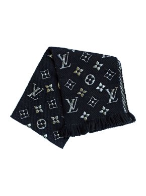 Louis Vuitton Black Logomania Shine Shawl