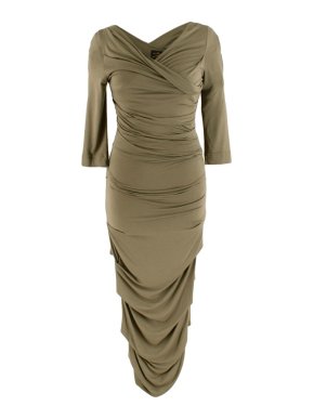 Vivienne Westwood Anglomania Ruched Khaki Dress