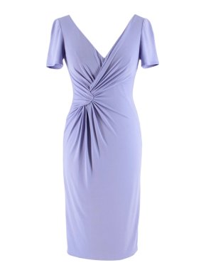 Versace Knot Front Knee Length Lavender Dress