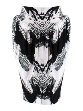 Burberry Deer Print Gathered Jersey Sculptural Skirt