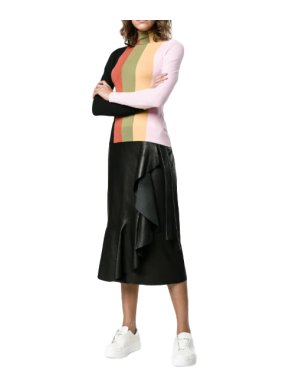 JoosTricot Roll Neck Striped Sweater