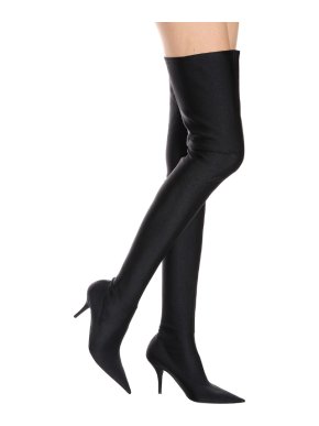 Balenciaga Black Over The Knee Knife Boots