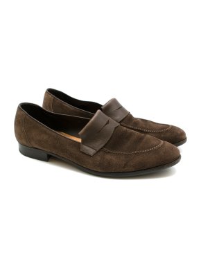 John Lobb Brown Suede Loafers