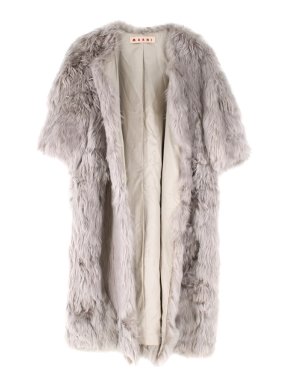 Marni Soft Grey Alpaca Fur Coat
