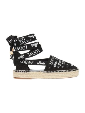 Loewe x Paula's Ibiza Black Logo Espadrilles