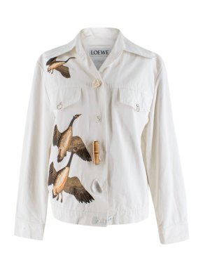 Loewe White Geese Print Jacket