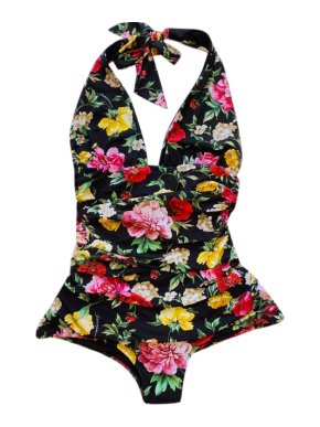 Dolce & Gabbana flowers and butterflies printed one piece swimsuit