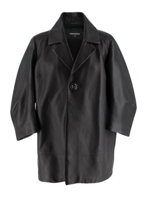 DSquared2 Black Leather Jacket/Short Coat