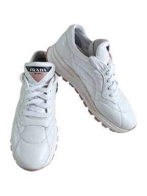 Prada White Quilted Leather Sneakers