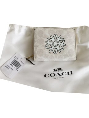 Coach small silver grey zip wallet
