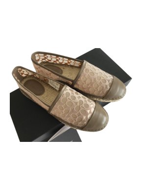 Coach Cleo mesh & leather espadrilles