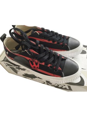 McQ by Alexander McQueen Red & Black Low Top Sneakers