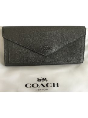 Coach Pewter Leather Envelope Wallet