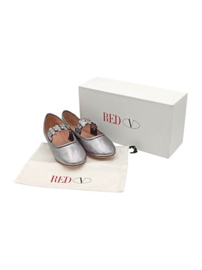 Red Valentino Metallic Flower Strap Ballerinas