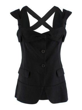 Prada Button Up Tailored Sleeveless Strappy Top